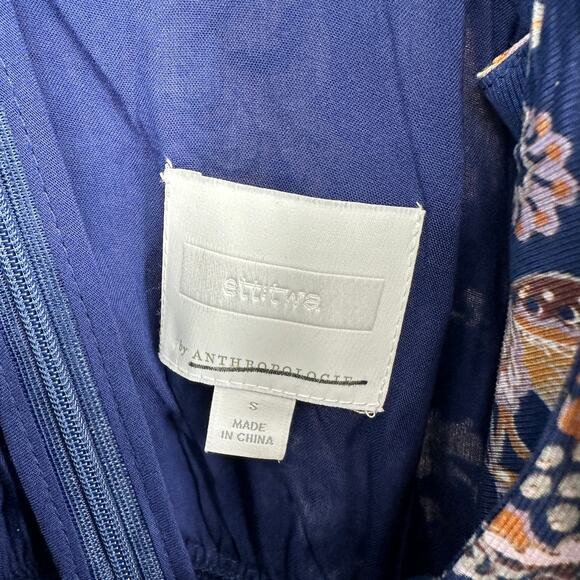 Anthropologie Ett:twa Blue Paisley Belted Wide Leg Womens Jumpsuit Small - Picture 5 of 12